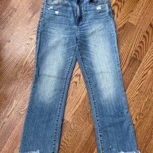 Kut from the Kloth Distressed Blue Ankle Jeans